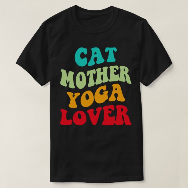 T-shirt Chat Mère Yoga Lover III (Design devant)