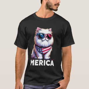 T-shirt Chat Merica 4 juillet Pour Hommes Femmes Enfants D