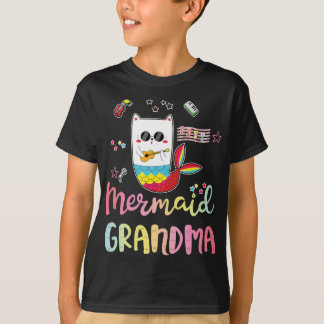 T-shirt Chat Mermaid Grand-mère Funny Grand-mère Match de 