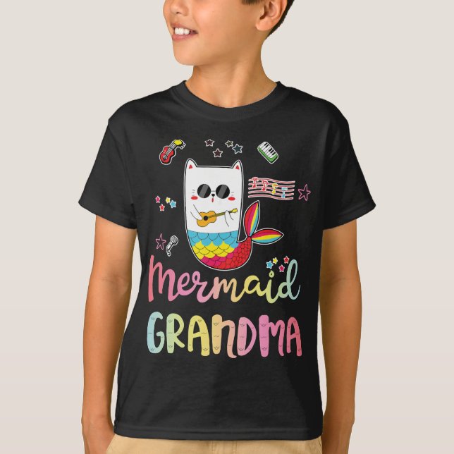 T-shirt Chat Mermaid Grand-mère Funny Grand-mère Match de  (Devant)