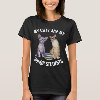T-SHIRT CHAT - MES CHATS SONT MES ÉLÈVES D'HONNEUR