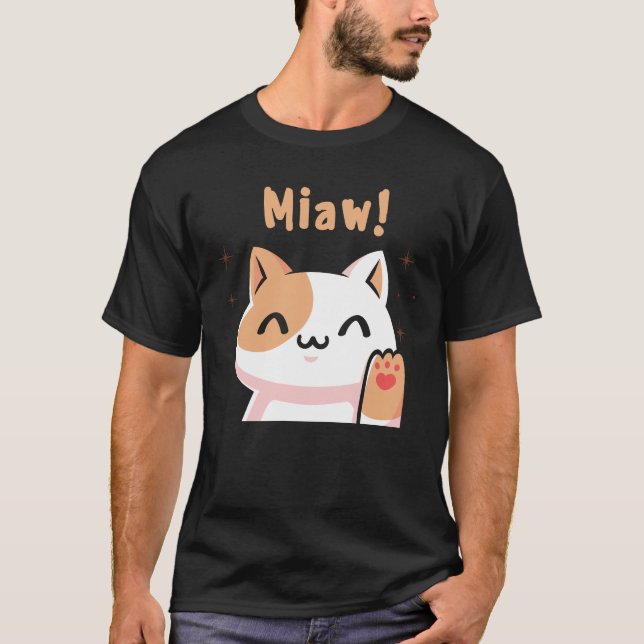 T-shirt Chat Miaw-Kitty-Cute Chat-Funny (Devant)