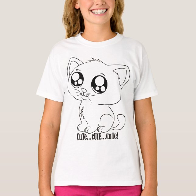 T-shirt chat mignon (Devant)