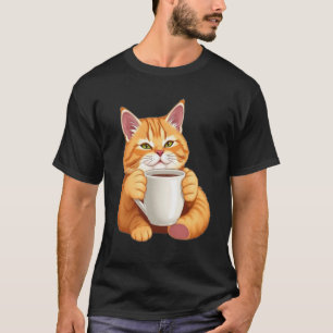 T-shirt chat mignon amateur de café – Chat drôle e