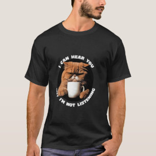 T-shirt Chat mignon avec café hommes femmes chaton coloré