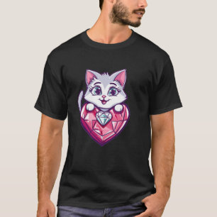 T-shirt Chat Mignon Avec Coeur I Chat