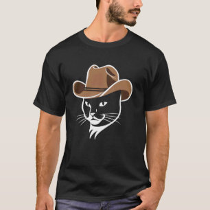 T-shirt Chat Mignon Chapeau De Cow-Boy Bottes Cowgirl West