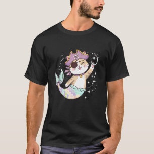 T-shirt Chat Mignon Chaton Sirène Pirate Fête D'Halloween 