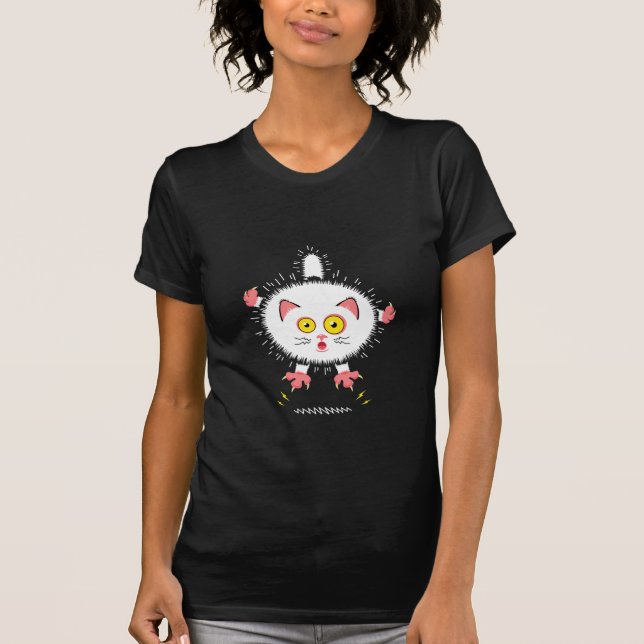 T-shirt Chat mignon choqué (Devant)