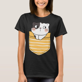 T-shirt Chat mignon dans une poche Chat Cadeau Enfants G