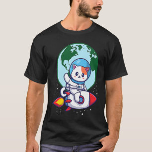 T-shirt Chat mignon de l'espace Fusée Espace extra-atmosph
