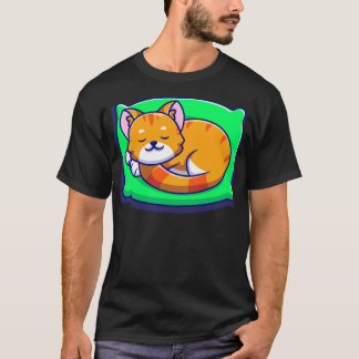 T-shirt Chat Mignon Dormant Sur Un Oreiller Dessin Animé1