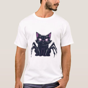T-shirt Chat Mignon Effrayant Pattes D'Araignée & Yeux De