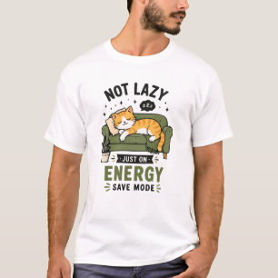T-shirt Chat Mignon Endormi sur le Canapé Pas Énergique Mo