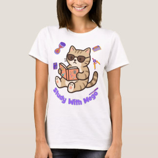 T-shirt Chat mignon étudiant avec lunettes de soleil T-shi