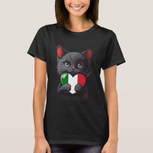 T-shirt Chat mignon Fierté italienne Cœur Racines italienn