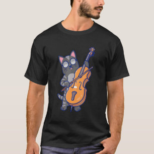 T-shirt Chat Mignon Jouant Du Violoncelle Et Portant Des L