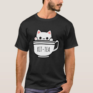 T-shirt Chat mignon Kit Tea Pun Kawaii