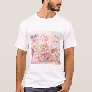 T-shirt Chat Mignon Pastel Rêve Grand Doux Esthétique