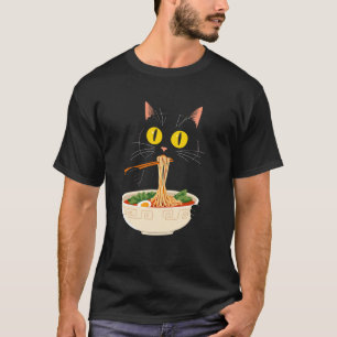 T-shirt Chat Mignon & Ramen Nouilles Chat Blague Kawaii An