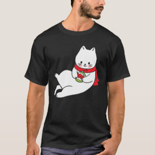 T-shirt Chat mignon tenant Noël Bulb Noël Chats amateurs P