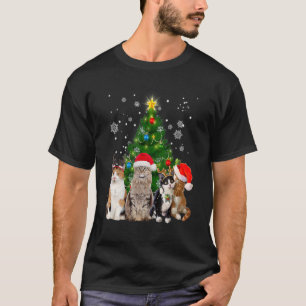 T-shirt Chat mignonne Arbre de Noël Chat Noël Chat Noël Ch