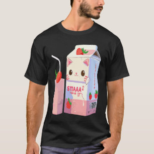 T-shirt Chat Milkshake Fraise 3