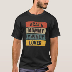 T-shirt Chat Mommy Vin Amant Drôle Chat Maman Boire Vin Vi