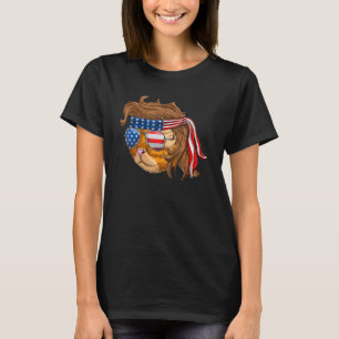 T-shirt Chat Mulle du quatre juillet Patriotique Américai