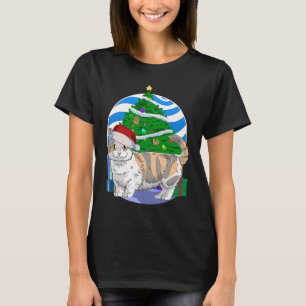 T-shirt Chat Munchkin Mignon Père Noël Décor Arbre de Noël