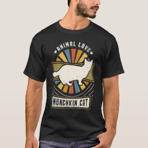 T-shirt Chat Munchkin Vintage Classique Rétro Animal