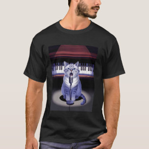 T-shirt Chat Musical Superstar Chats Jouant du Clavier Mus