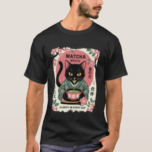 T-shirt Chat Mystique Matcha Clarté Dans Chaque Tasse