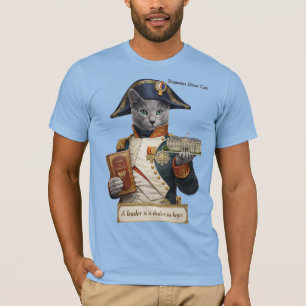 T-shirt Chat Napoléon Bonaparte Bleu Russe