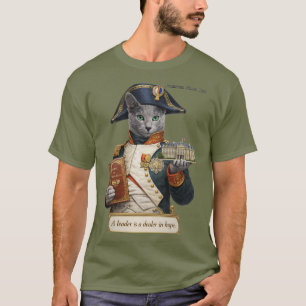 T-shirt Chat Napoléon Bonaparte Bleu Russe