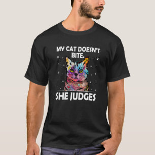 T-shirt Chat ne mord pas Elle juge Chat Maman Sarcastique