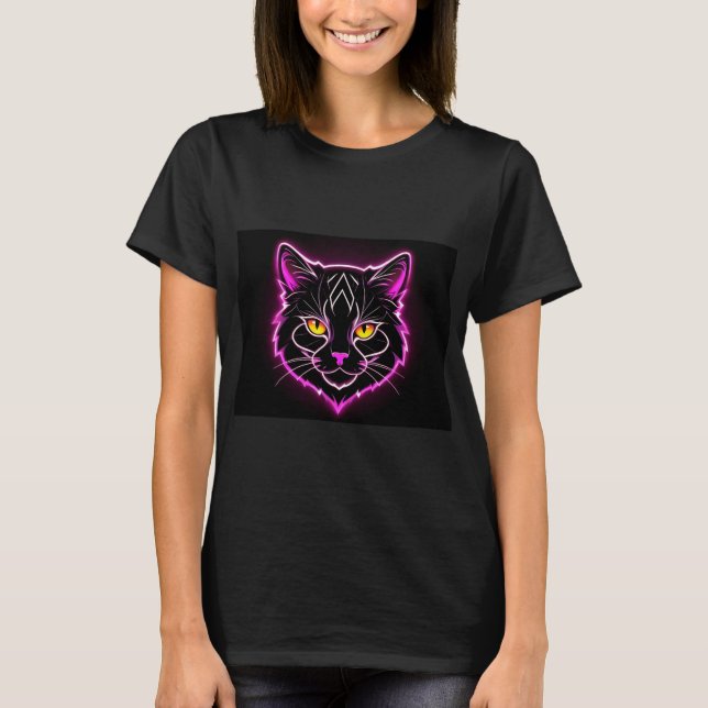 T-shirt chat néon (Devant)