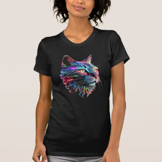 T-Shirt Chat Néon Coloré
