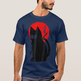 T-shirt Chat Ninja Chat Kitty Japonais Chat Samurai Chat 
