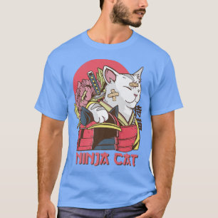 T-shirt Chat Ninja Drôle Samouraï Japonais Karaté Kung Fu 