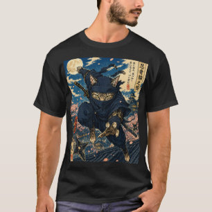 T-Shirt Chat Ninja Japonais 
