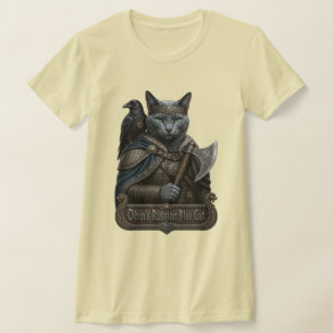 T-shirt Chat Noble Odin Bleu Russe