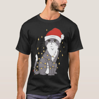 T-shirt Chat Noël Casquette lumières Noël Chat Noël v