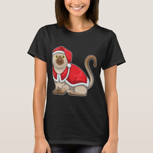 T-shirt Chat Noël chapeau (Devant)