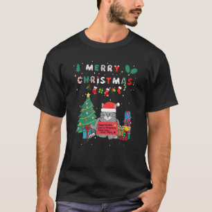 T-shirt Chat Noël Cher Père Noël Prends Chien Chat Maman C