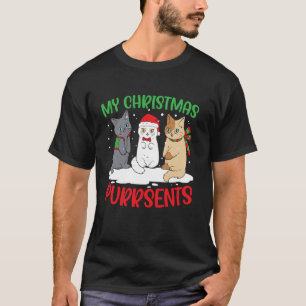 T-shirt Chat Noël Saison des Fêtes Père Noël Jour de Noël 