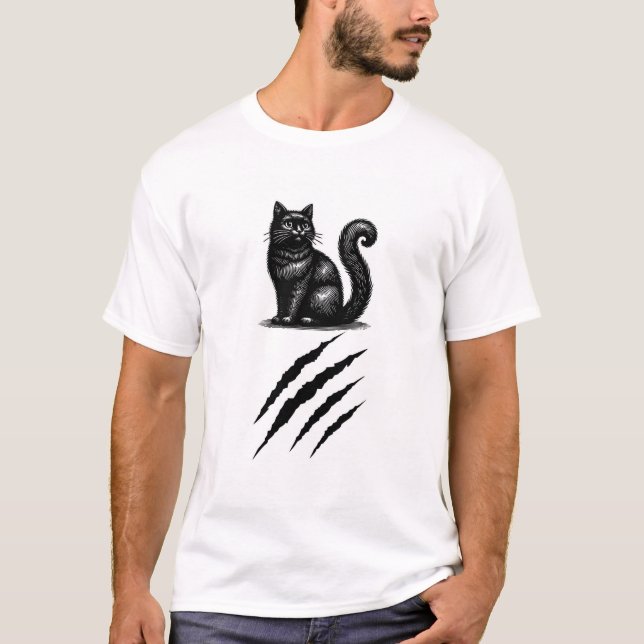 T-shirt chat noir (Devant)