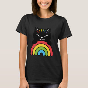 T-shirt Chat noir arc-en-ciel Gay Pride Mignon LGBT Animal