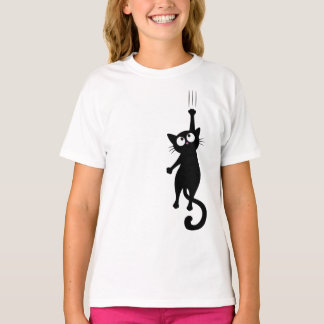 T-shirt Chat Noir Art Mural Minimaliste Imprimable, Mode M