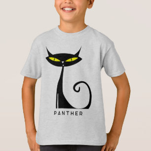 T-shirt Chat noir atomique moderne du milieu du siècle per